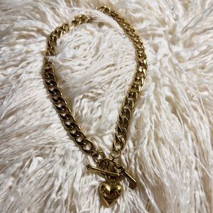 Y2K Juicy Couture Gold Chunky Chain Link Charm 17" Necklace